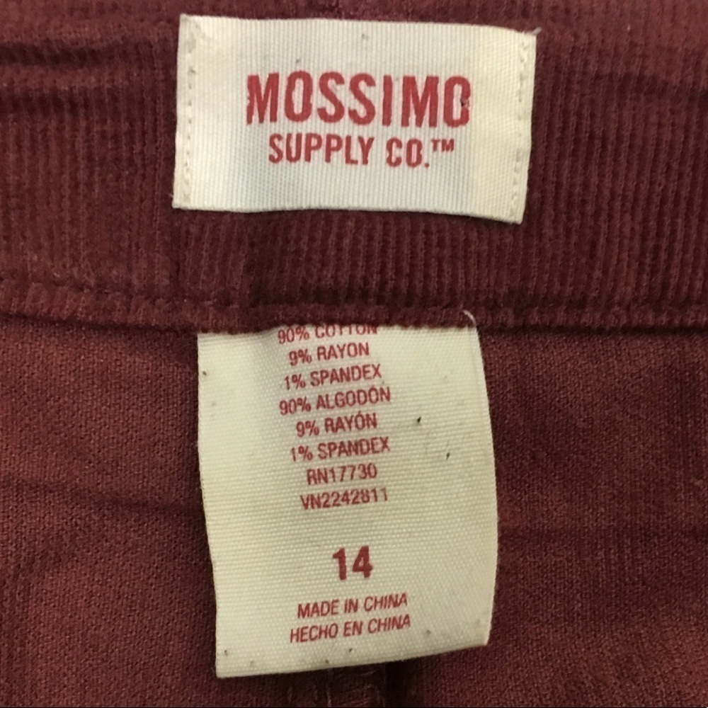 MOSSIMO Skirt Corduroy Ribbed Mini Rust Red Brown Snap Dark Academia Size 14 - Picture 6 of 11